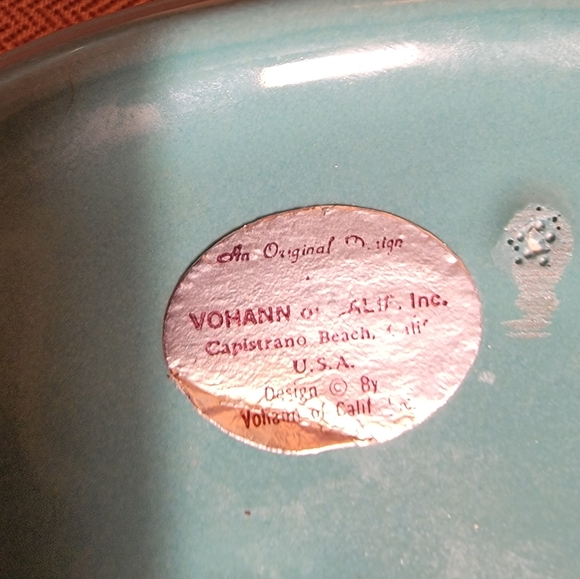 Vintage Vohann of California 3 Piece Teal Ceramic Bathroom set - Picture 8 of 12